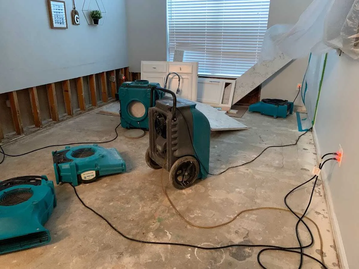 Dehumidifier in flood-cut room for Water Extraction & Removal in Cortland